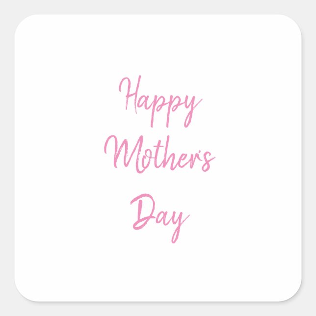 Happy Mother's Day Party 2024 Pink Simple Modern Square Sticker (Front)
