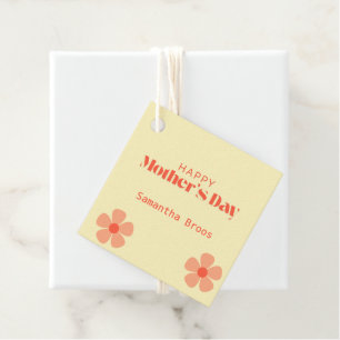 Happy Mother's day peach flowers pink Favour Tags