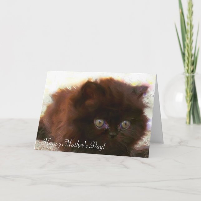 Happy Mother's Day persian kitten greeting card (Front)