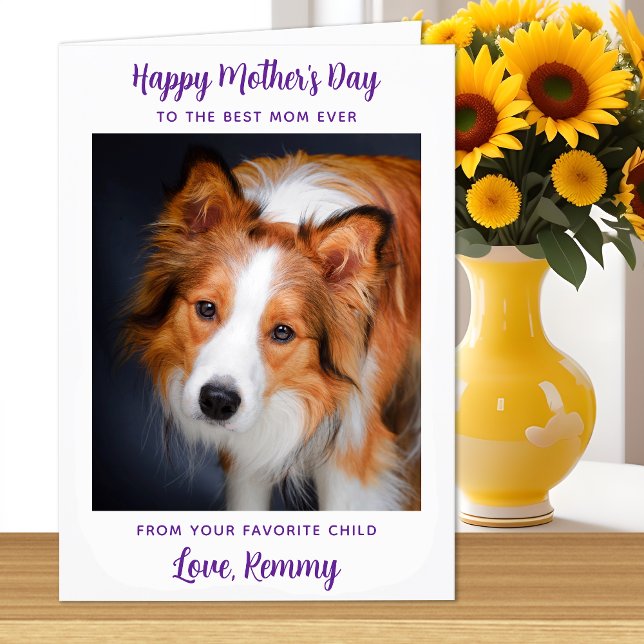 Happy Mother's Day Personalised Cute Pet Dog Photo Card (Creator Uploaded)