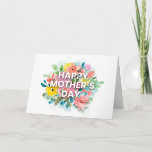 Happy Mothers Day Personalised Floral Greeting Card