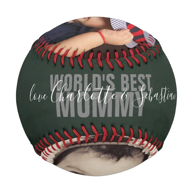 Happy Mothers Day Personalised Worlds Best Mummy Baseball (Back)