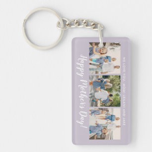 Happy Mother's Day Photo Collage Custom Lavender Key Ring