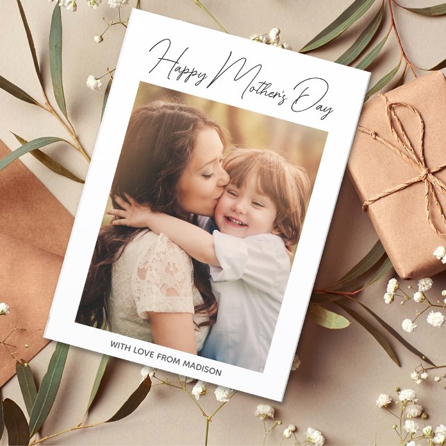 Happy Mother's Day Photo Minimalist Card (Creator Uploaded)