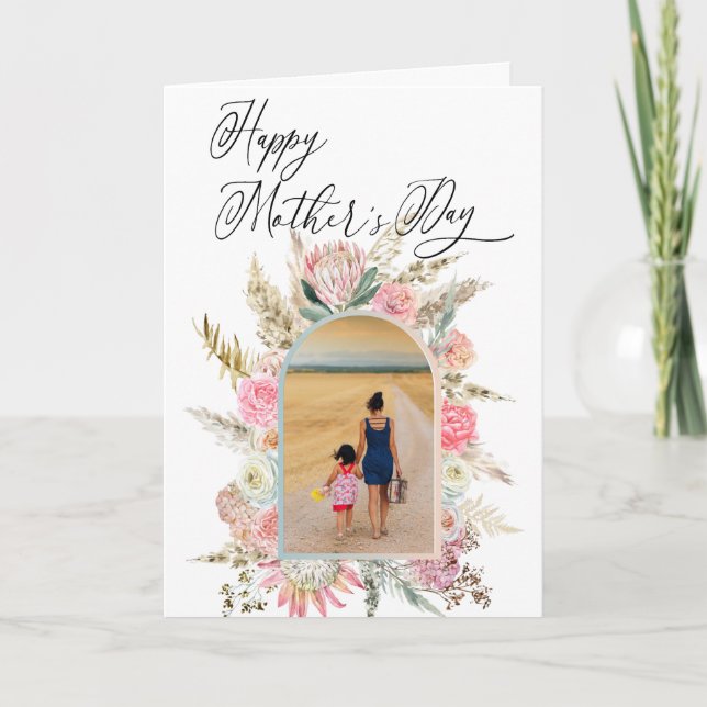 Happy Mother's Day Photo Template Boho Flower arch (Front)