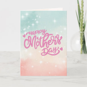 Happy Mother's Day Pink Blue Gradient Card