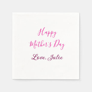 Happy Mothers Day pink calligraphy mom grandmother Napkin