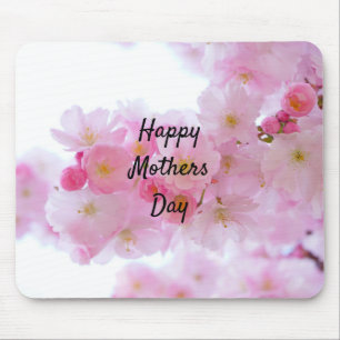 Happy Mothers Day Pink Cherry Tree Mouse Mat