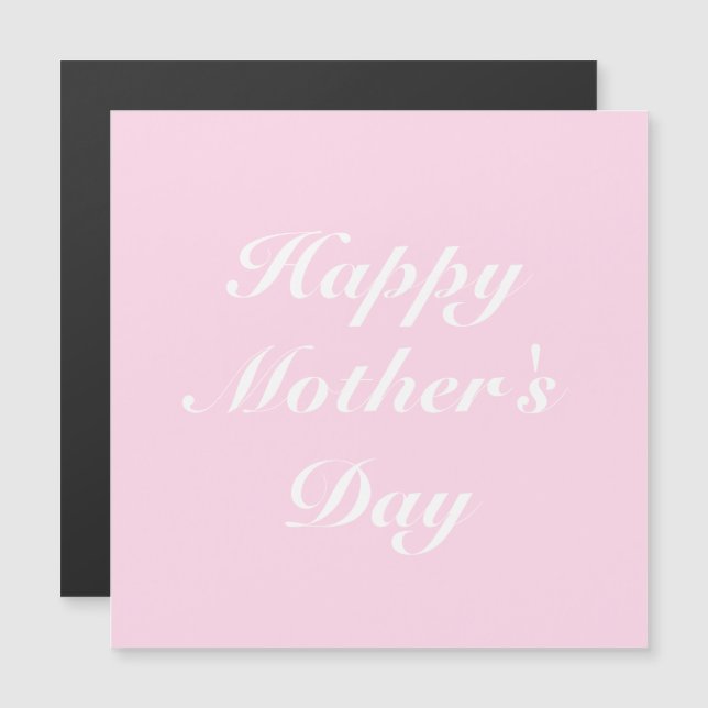 Happy Mother's Day pink elegant chic magnetic card (Front/Back)