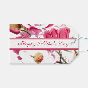 Happy Mother's Day Pink Floral script Gift Tags