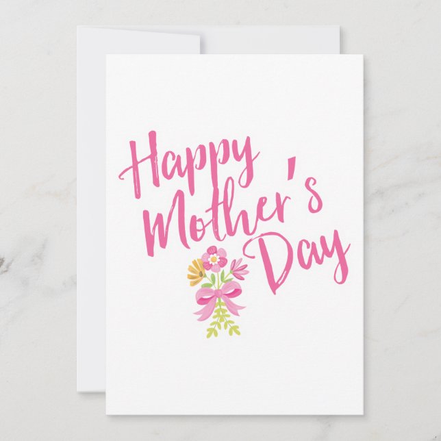 Happy Mother's Day Pink Floral Typography (Front)