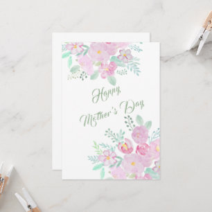 happy mother's day pink  flower card