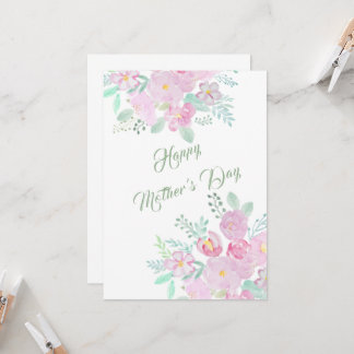 happy mother's day pink  flower card