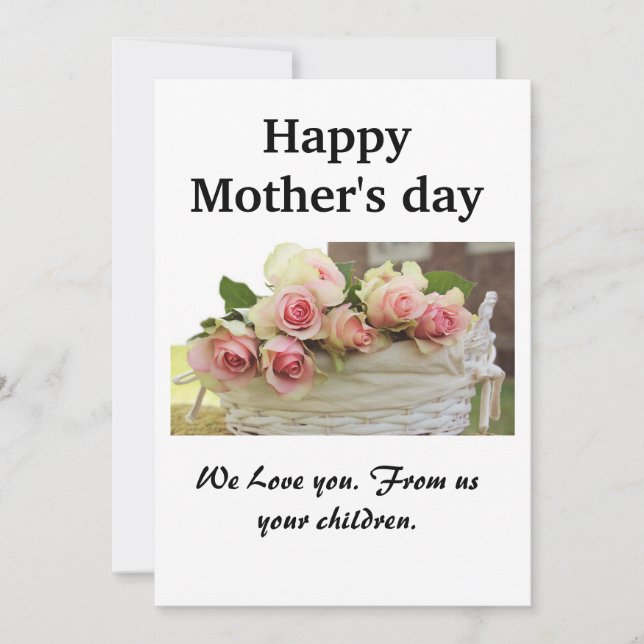 Happy Mother's day | Pink Flowers Holiday Card (Front)