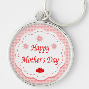 "HAPPY MOTHER'S DAY " PINK HEARTS KEY RING