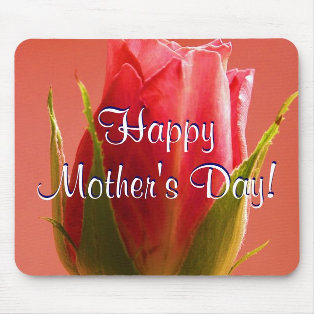 Happy Mother's Day Pink Rose I Mouse Mat (Front)