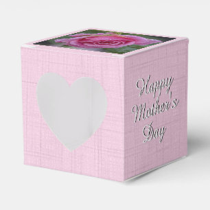 Happy Mother's Day - Pink Rose - Text Favour Box