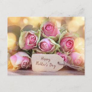 Happy Mother's Day Pink Roses  Postcard