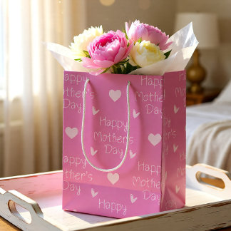 Happy Mother's day pink script Medium Gift Bag