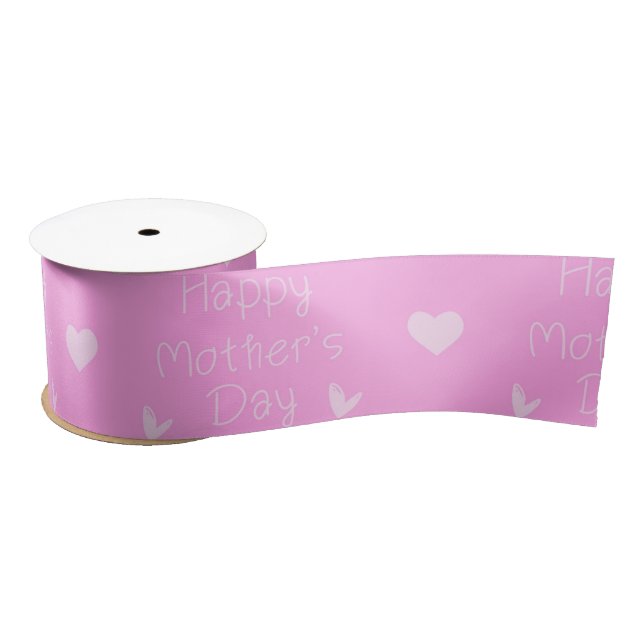 Happy Mother's day pink theme  Satin Ribbon (Spool)