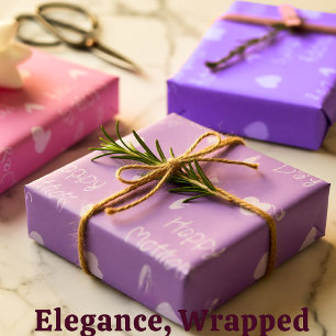 Happy Mother's day pink theme set of 3 Wrapping Paper Sheet