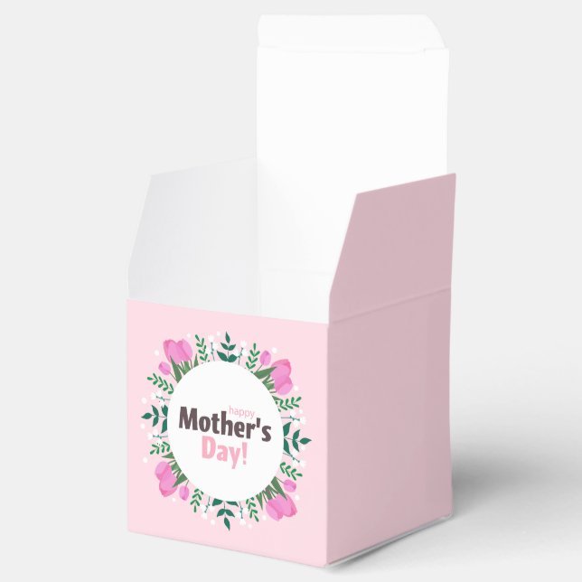 Happy Mother's Day  Pink Tulips Favour Box (Opened)