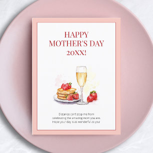 Happy Mother's Day Pink Watercolor Long Distance Holiday Postcard