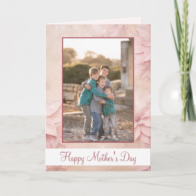 Happy Mother's Day Poinsettia Flower Card (Front)
