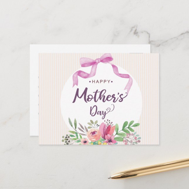 Happy Mother's Day Postcard (Front/Back In Situ)
