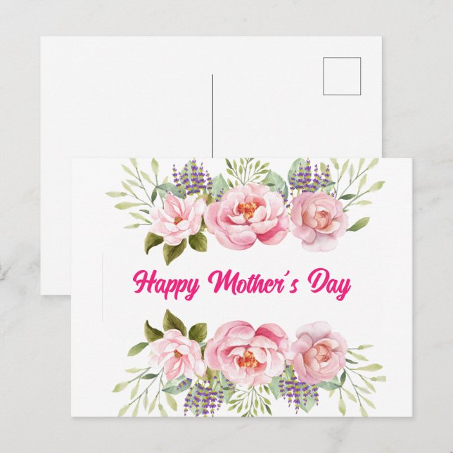 HAPPY MOTHER'S DAY POSTCARD (Front/Back)