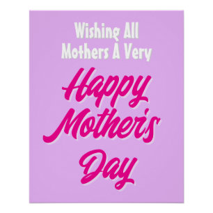 Happy Mother's Day Poster, Large Print