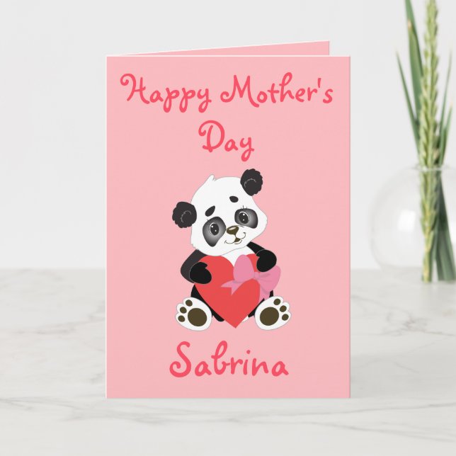 Happy Mother's Day Pretty Panda Card (Front)