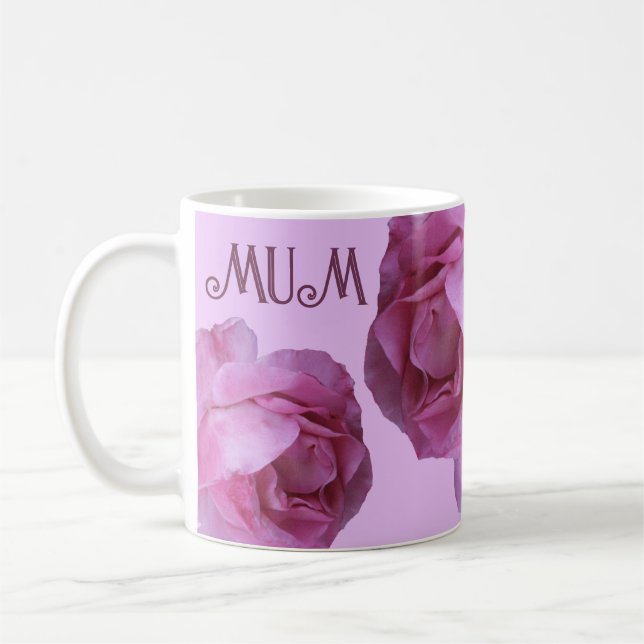 Happy Mother's Day pretty pink rose floral Mum fun Coffee Mug (Left)