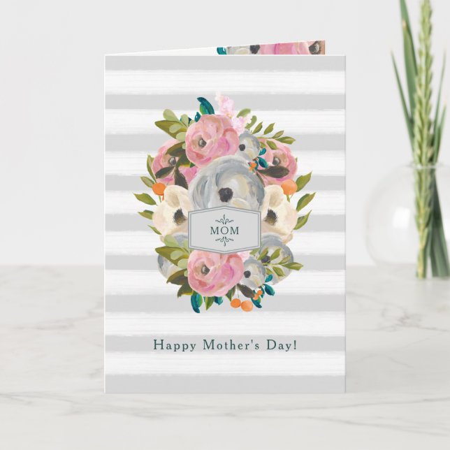 Happy Mothers Day | Pretty Watercolor Flowers Card (Front)