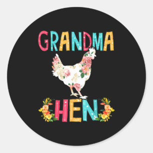 Happy mother's day proud grandma floral chicken he classic round sticker