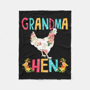Happy mother's day proud grandma floral chicken he fleece blanket