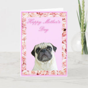 Happy Mother's Day pug greeting card