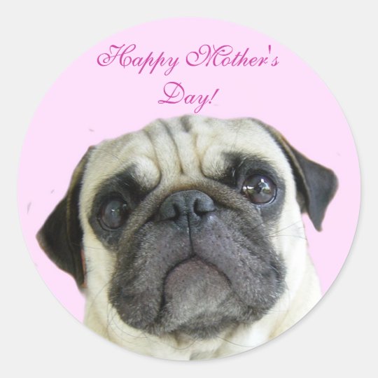 Happy Mother's Day pug stickers