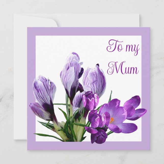 Happy Mother's day purple floral bright colourful  Card (Front)