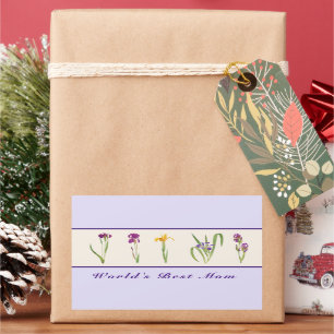 Happy Mother's Day Purple Irises World's Best Mum Rectangular Sticker