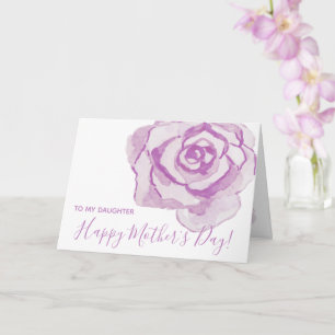 Happy Mother's Day!   Purple Watercolor Rose Card