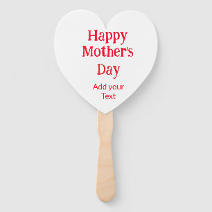 Happy mother's day red add text simple minimal mom hand fan