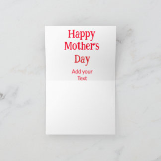Happy mother's day red add text simple minimal mom thank you card