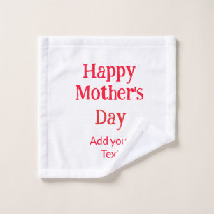 Happy mother's day red add text simple minimal mom wash cloth