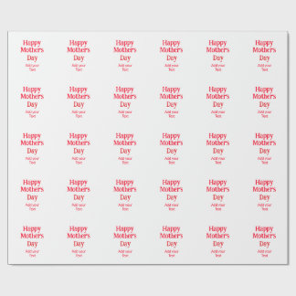Happy mother's day red add text simple minimal mom wrapping paper