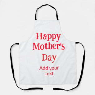 Happy mother's day red add text simple minimal mum apron