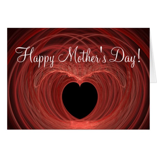 Happy Mother's Day Red and Black Spiralled Heart (Front Horizontal)