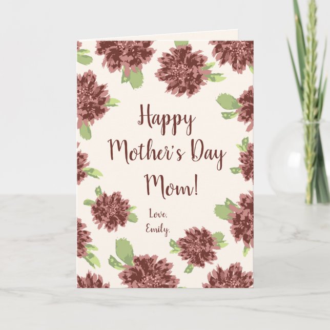 Happy Mother's Day - Red Daisies Frame. Card (Front)