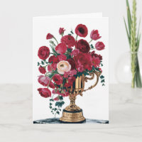 Happy Mother's Day Red Flowers Trophy Customisable