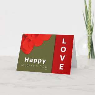 Happy Mother's Day Red Geranium Flower Card